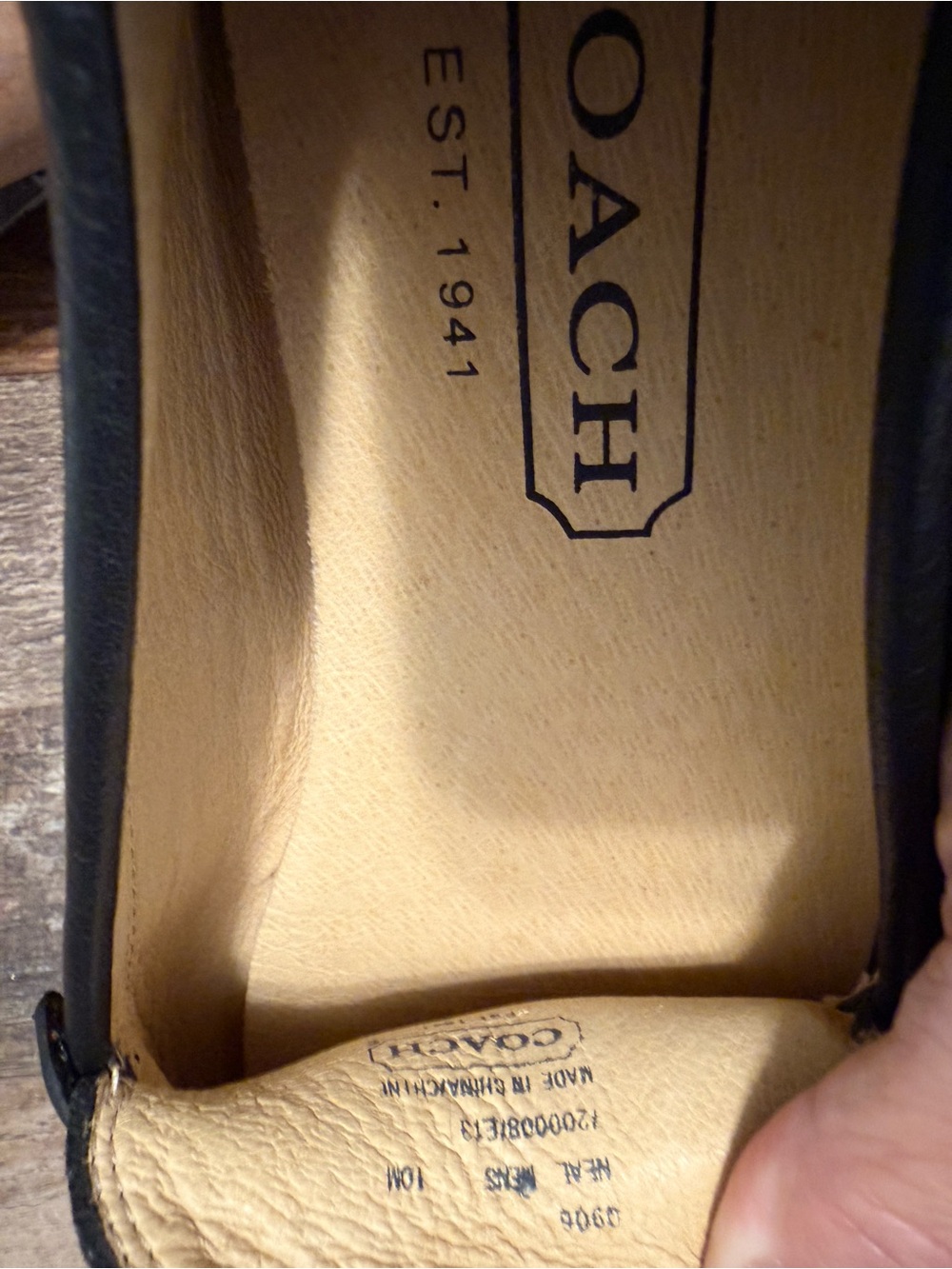 Coach Black Leather Penny Loafers for Men - Picture 6 of 6